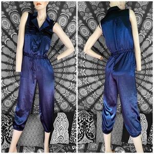 blue jumpsuit